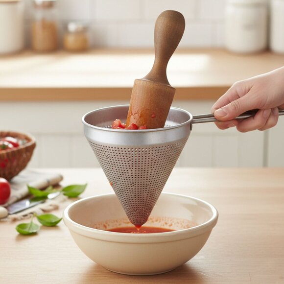 Vintage WEAR-EVER No.8 Aluminum Cone Chinois Strainer Colander Sieve Heavy Duty - Picture 1 of 15